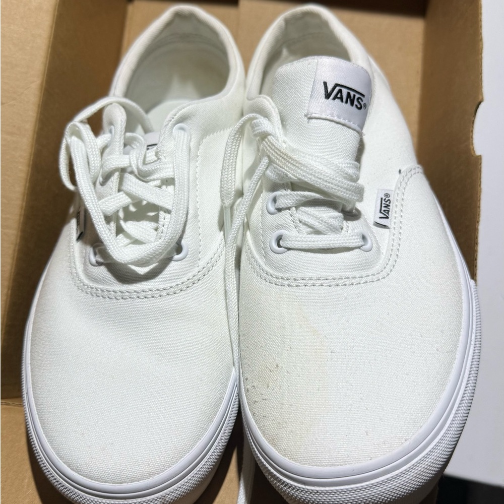 🔥Vans Authentic Classic White Lace-Up Sneakers Like New - Picture 3 of 7